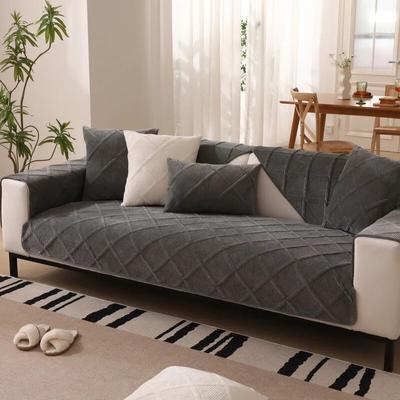 Solid Color Super Soft Plush Sofa Cushion Winter New Cushion Non-slip Sofa Cover All Seasons Universal Cover Cloth Towel