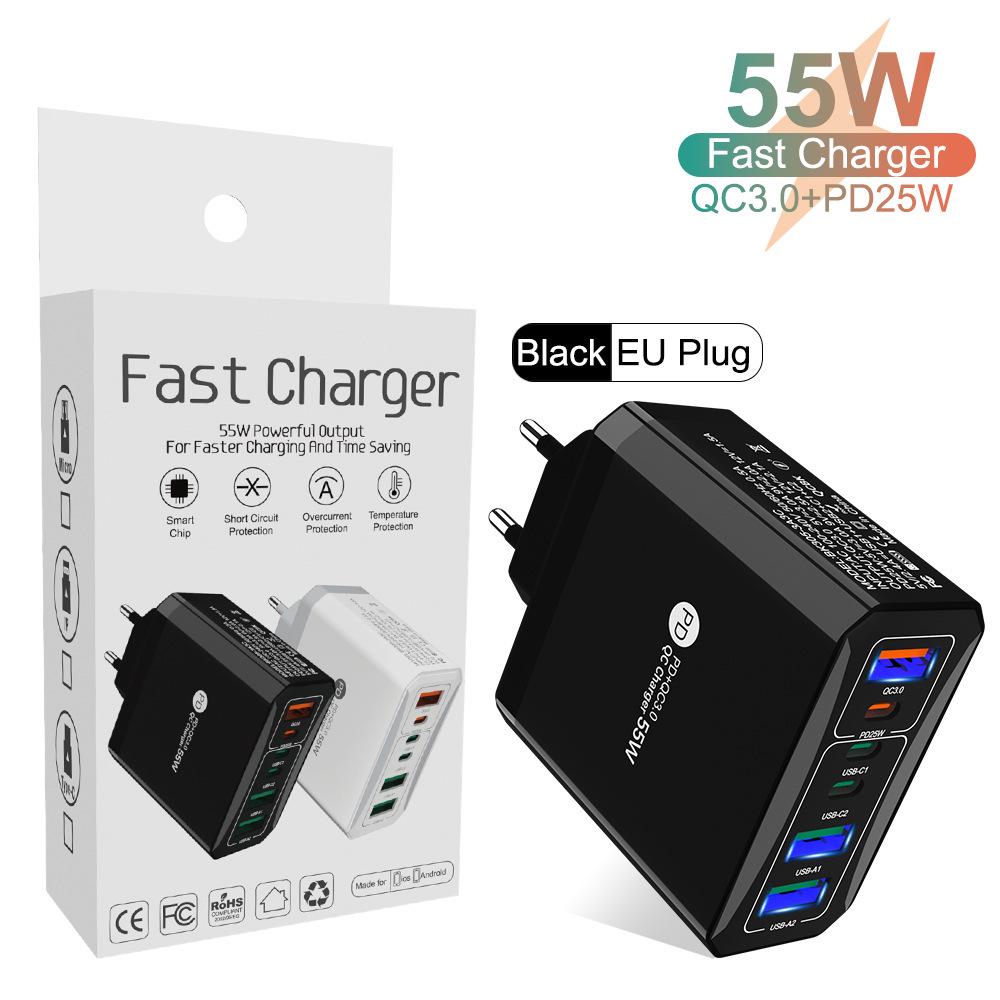 PD65W GaN Dual-Port Fast Charger for Computers and Tablets - European Standard Adapter