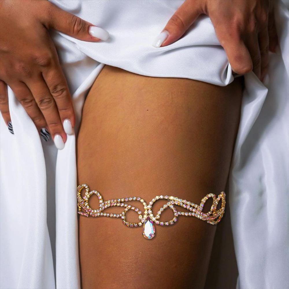 Shiny Rhinestone-Studded Bracelet Colorful Rhinestone Foot Chain High Quality Leg Chain  Barefoot