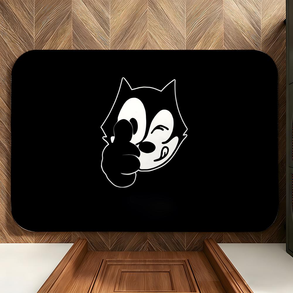 cartoon F-Felix the C-Cats Floor Mat Soft Flannel Floor Mat  Suitable for Entryways, Living Rooms, Bedrooms, and Bathrooms