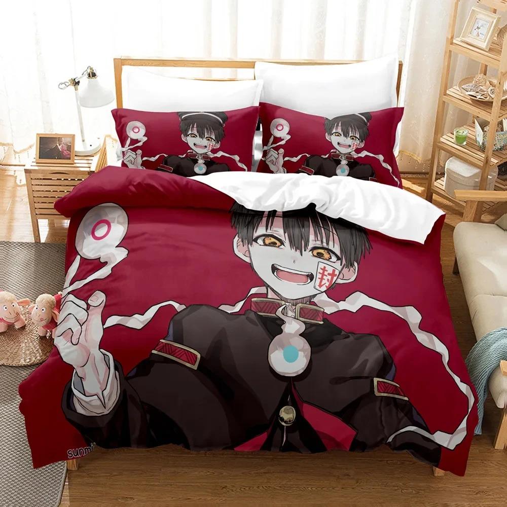 3D Anime Toilet Bound Hanako Kun Bedding Set,Duvet Cover Bed Set Quilt Cover Pillowcase,King Queen Twin Size Boys Girls Adults