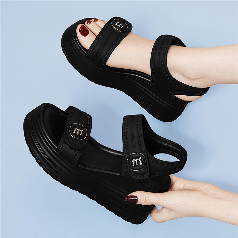 100 height with platform sandals women s new soft-soled summer sports sand 38