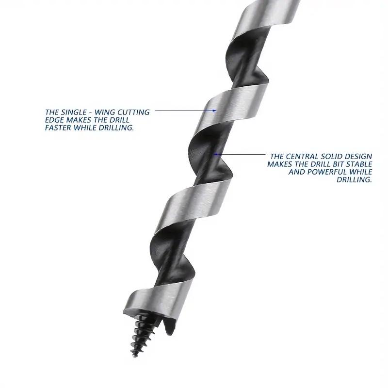 Auger Drill Bits Set Extra Long Extension Spiral Twist Brad Point For Wood Deep Hole Hard Soft Plastic Hex Shank Woodworking