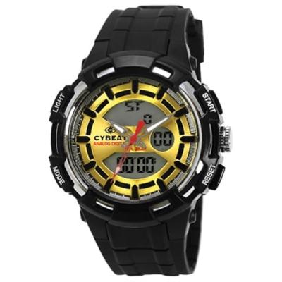 J-AXIS Men's NAD03-BK (CYBEAT Analog/Digital Watch Sun Flame) Round Watch Black Digital&Analog