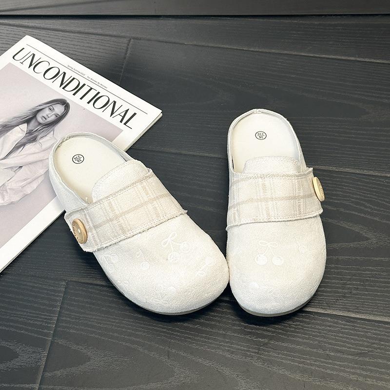 22 Casual women's summer and autumn thick-bottomed new versatile half-bag head Boken lazy slippers to wear outside