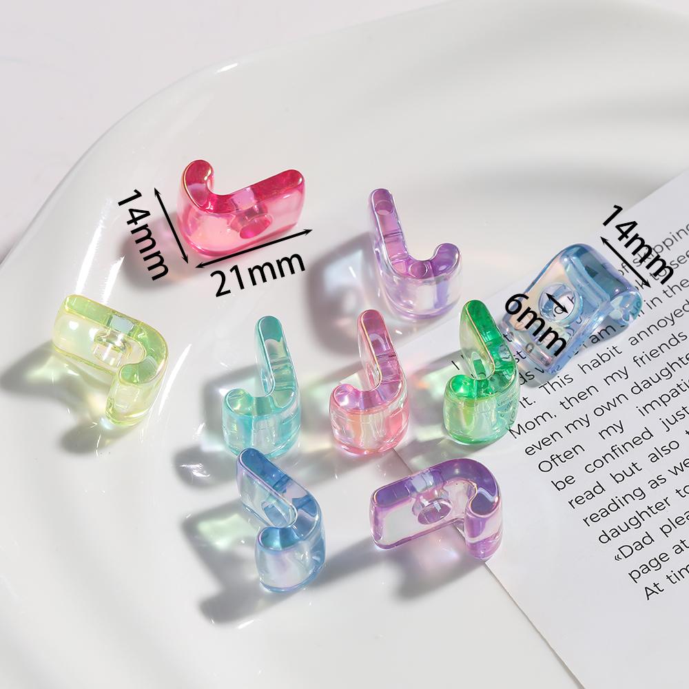 5pcs Transparent Acrylic Letter Beads Random Mixed A-Z Alphabet Spacer Beads for DIY Bracelet Necklace Jewelry Making Findings