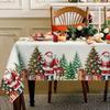 Christmas Santa Reindeer Tablecloth For Table Decor Winter Snowflakes Xmas Tree Kitchen Dining Table Cloth Christmas Decorations
