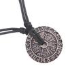 Viking Style Compass Necklace With Odin Rune Pendant For Men