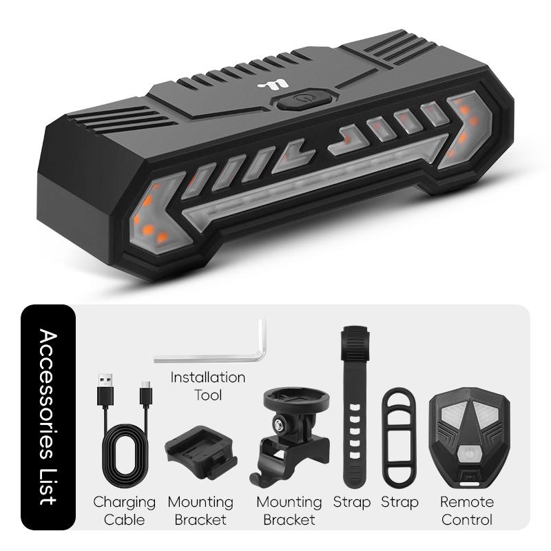 WEST BIKING Bicycle Taillight Wireless Remote Bicycle Projection Turn Signal Taillight Adjustable Angle LED Cycling Taillight 100 Lumen