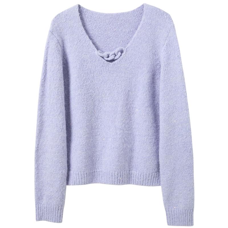 Women s V-Neck Knit Sweater L