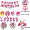 Melody Birthday Party Decorations, Kawaii Cartoon Party Supplies with Banner, Cupcake Cake Toppers and Foil Balloons Party Favors for Fans Birthday
