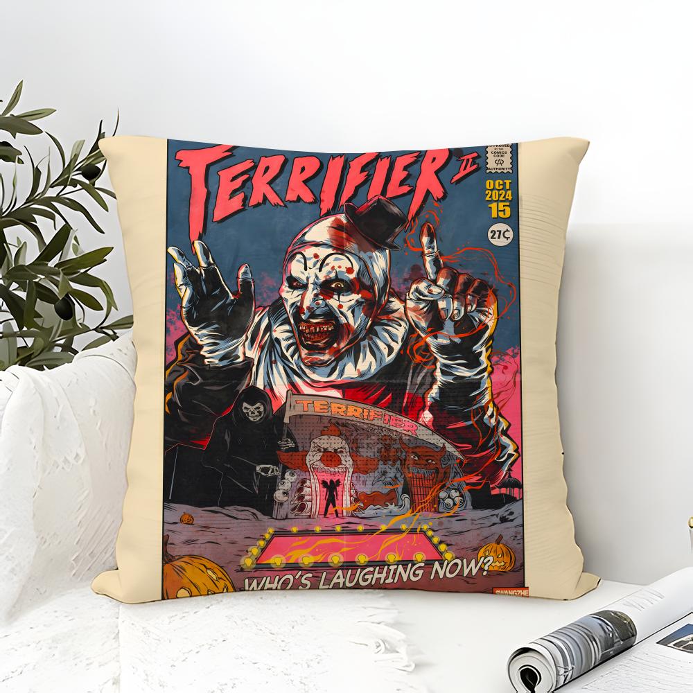 Pillow Case Cotton Linen Fabric Square Zipper Pillowcase Home Decorative Living Room Slasher Film T-Terrifier Horror Movies 2