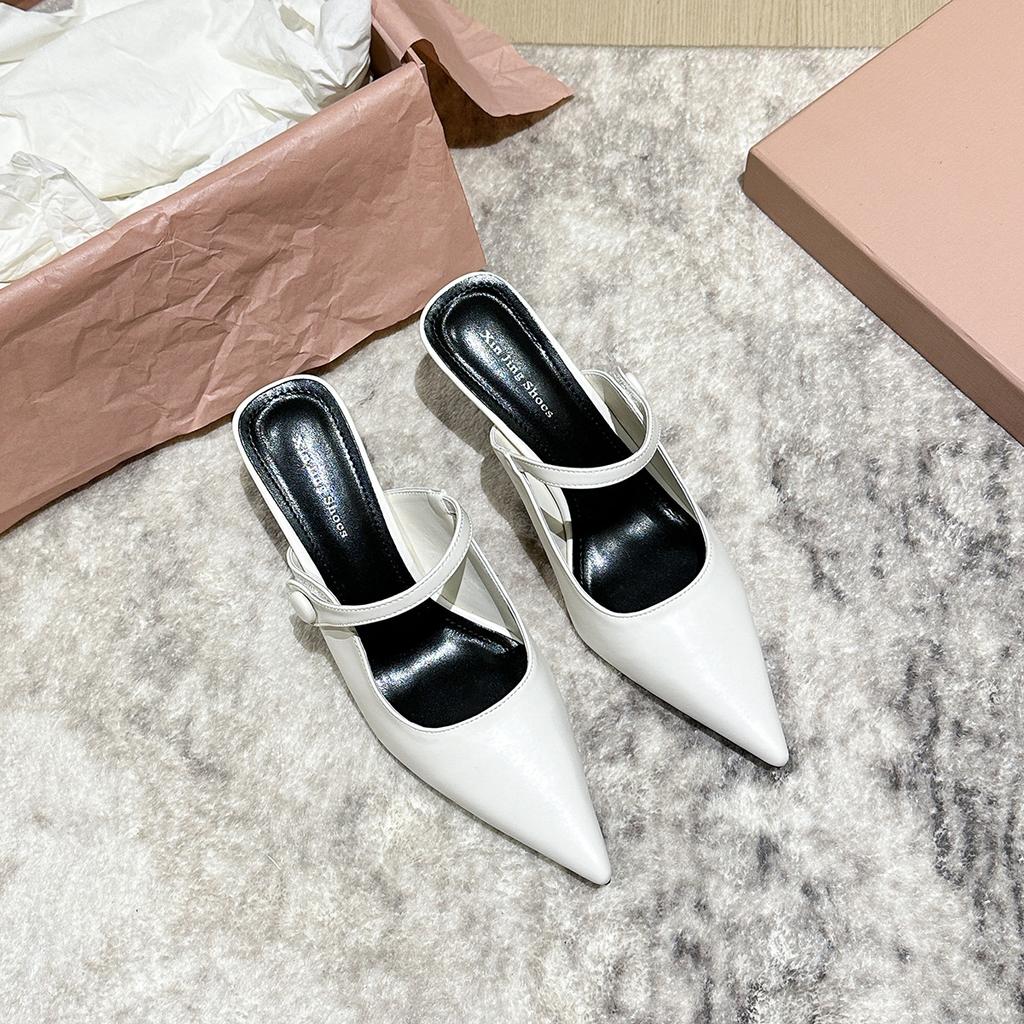 9733-8 Temperament Silver Bag Head High Heels Outer Wear Women's Shoes Spring and Autumn New Word with Empty Pointed Women's Shoes