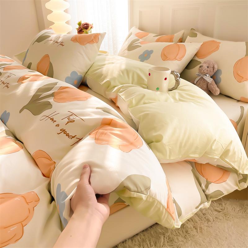 

Luxury 100% Cotton Printed 3-Piece Duvet Cover Set (1 Duvet Cover + 2 Pillowcases), Breathable Soft Bedding Set, Multiple Sizes 135x200cm(53x79 in)