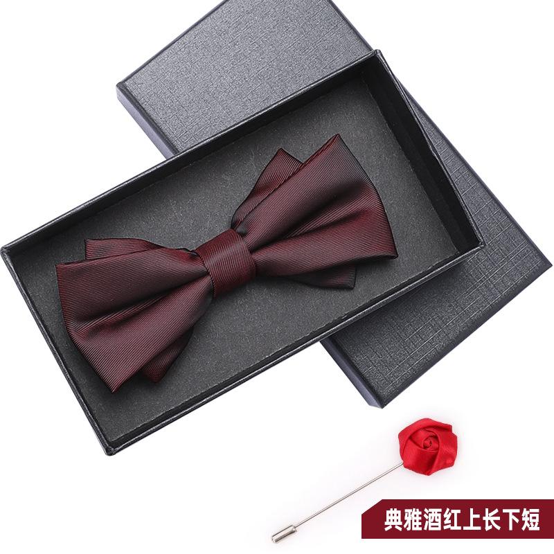 Bow Tie Men'S Wedding Groom Best Man Red Suit Shirt British Brothers Korean Bow Women'S Gift Box