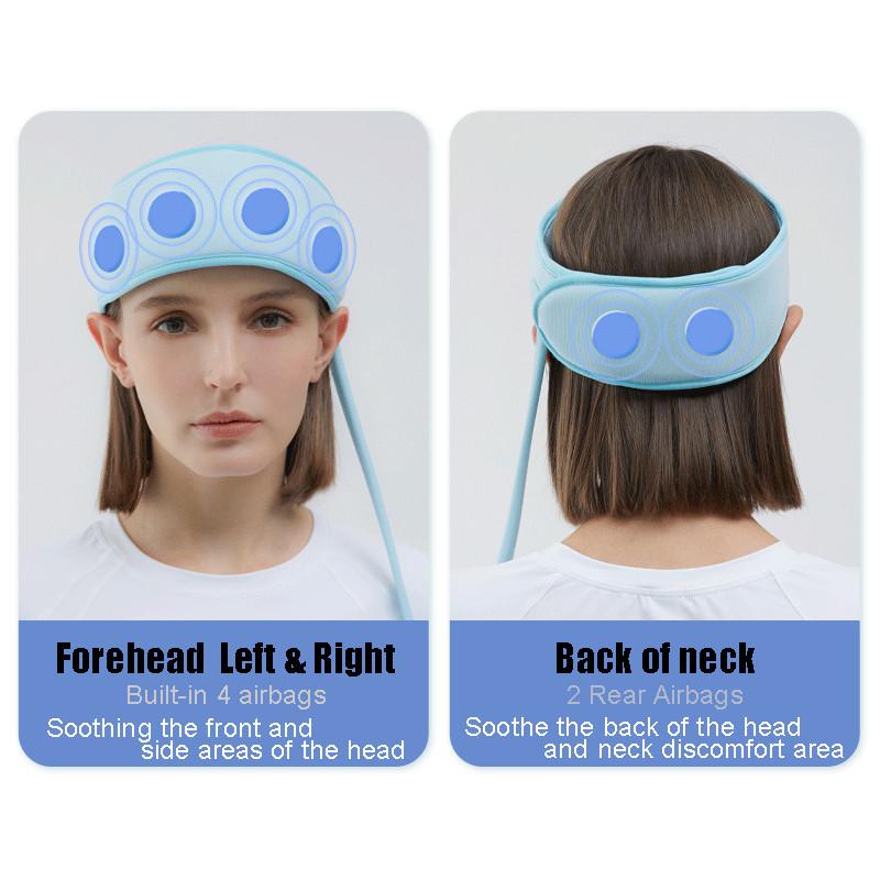 Foldable Headache Relief Device Smart Air Pressure Soothing Heating Therapy Equipment Wireless Head Massager