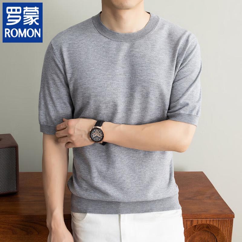 ROMON Men's Short Sleeve Knit T-Shirt