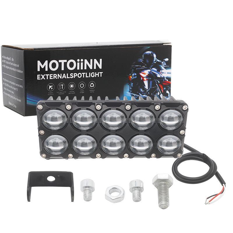 6/8/10 Light Beads Lens Auxiliary Motorcycle Spotlight Working Fog Lights Bulb Projector Headlight