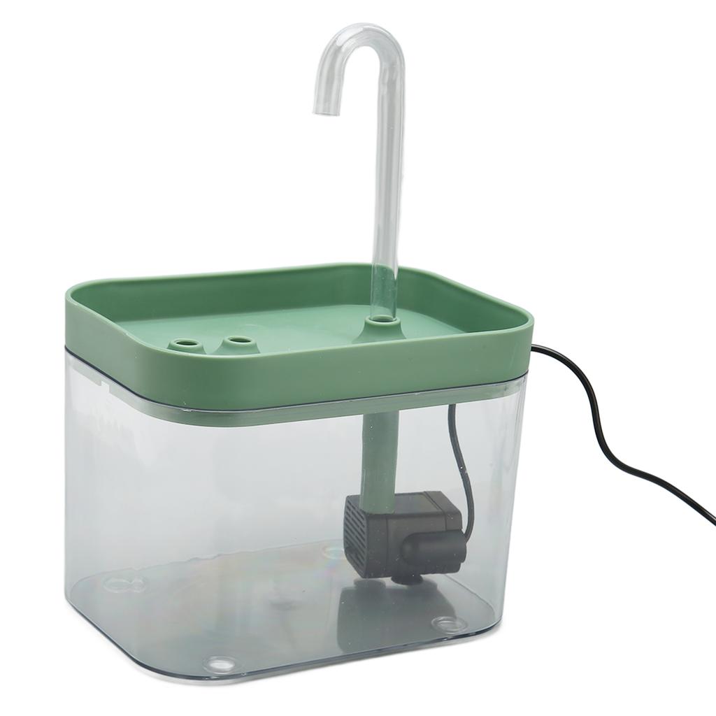 Cat Water Fountain Automatic Quiet USB Powered Transparent Pet Water Dispenser with Elbow Tube 1.5L