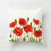 Nordic modern red flower linen pillowcase sofa cushion cover home decoration can be customized for you 40x40 50x50 60x60 45x45