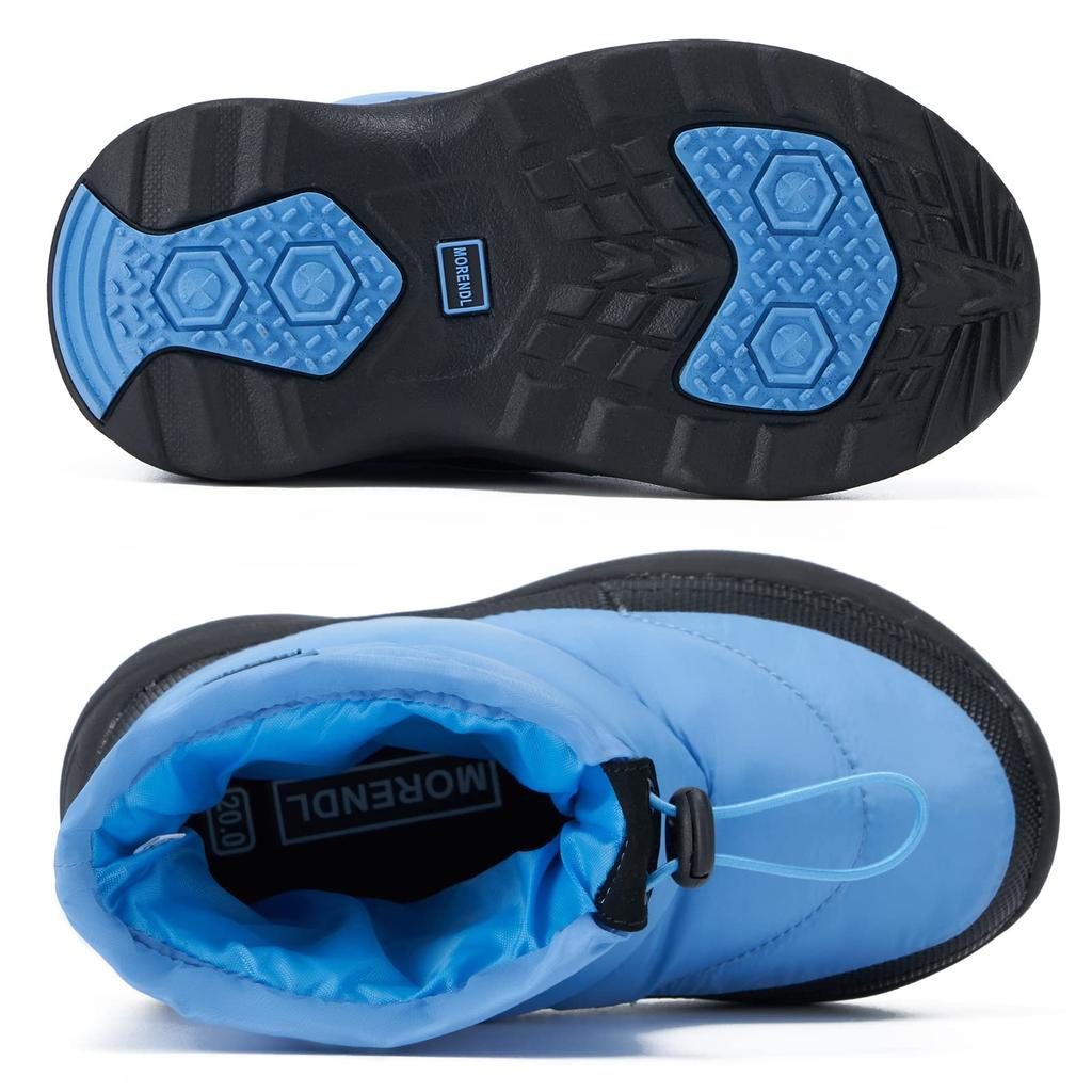 MORENDL Snow Snowshoes for Snow and Cold Ski Boots for 20cm Kids' Boots, Winter, Non-Slip, Pattern, Windproof, Protection, Girls, Blue,