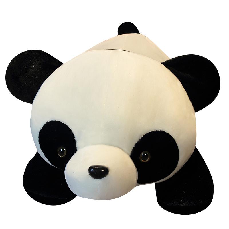 Cute Black and White National Treasure Giant Panda Doll Plush Toy Lying Down Panda Throw Pillow Doll Rag Doll Birthday Gift
