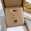 Nova Moda Coreana Colar com Pingente de Coroa Esmeralda para Mulheres Charme Cor Dourada Aço Inoxidável Gargantilhas de Cristal Joias de Casamento Presente