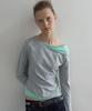 KIJUN Tilted Layered Long Sleeve Top_Melange Gray