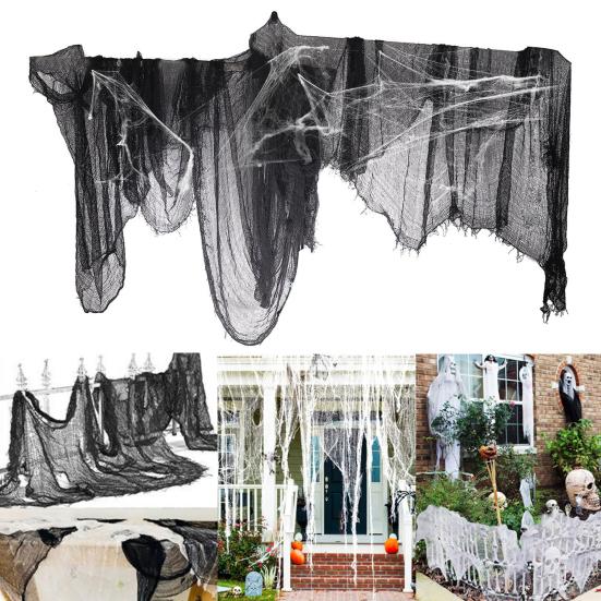 5 ks halloweenská pavučina odolná proti roztržení strašidelná realistická závěsná pavučina pro halloweenskou výzdobu strašidelného domu