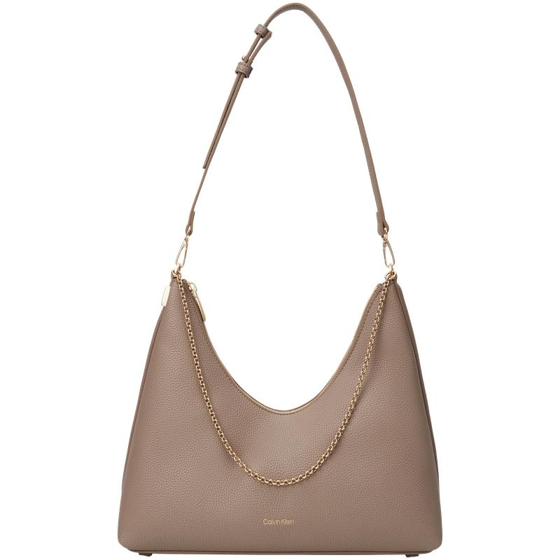 

Calvin Klein Vintage Commuter Style Monogram Chain Decorated Synthetic Material Tote Shoulder Bag Women bags Sandstone-Brown 4F3495G-VFU Basic Set (Bag)