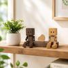 Car Dashboard Statue Creative Wooden Doll Shaking Feet Couple Figure Vehicle Man