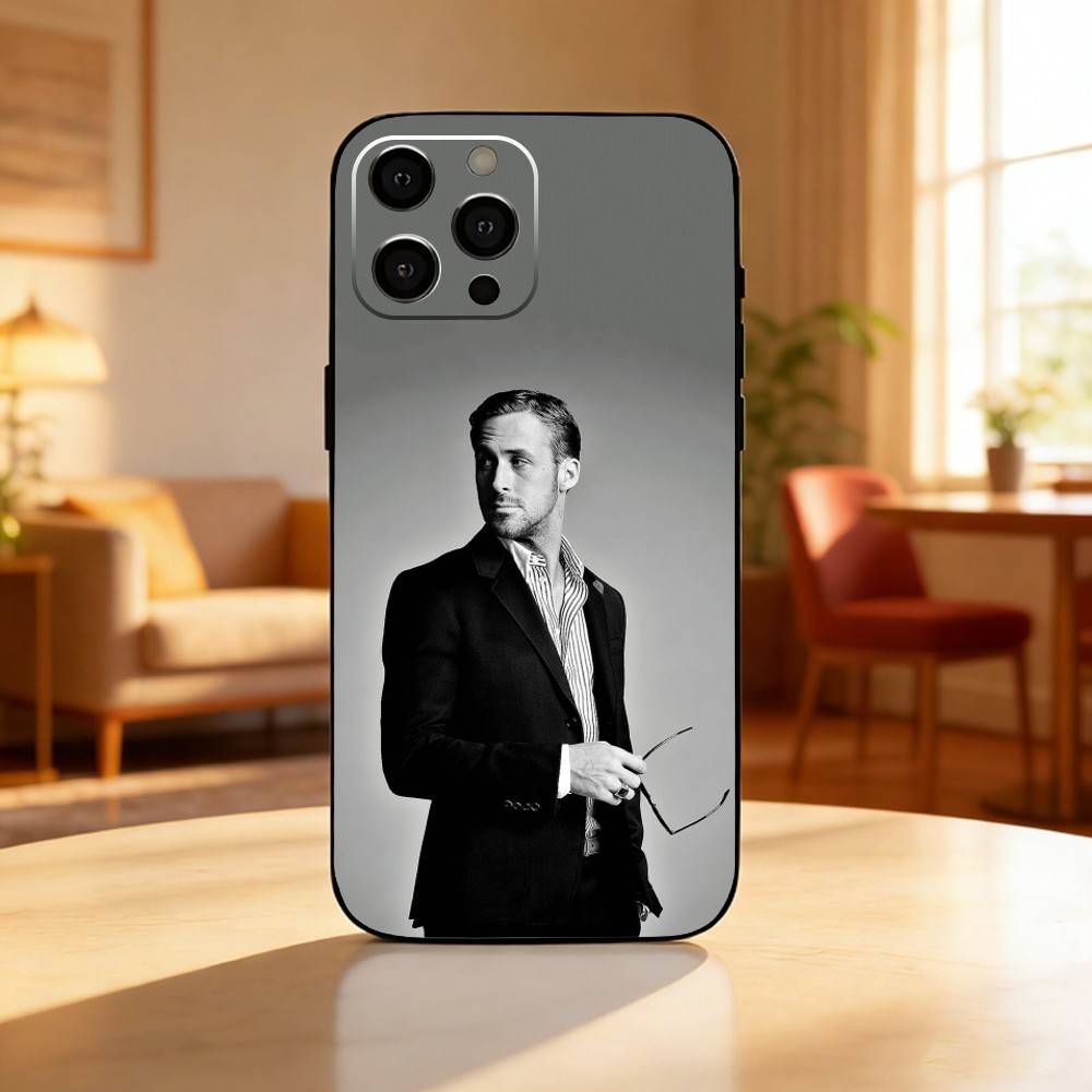 Ryan G-Gosling Phone Case For iPhone17,16,15,14,13,12 Plus,Max Soft Silicone Black Cover