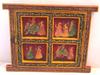 Hand Painted Indian Royal Procession Window Frame: Farmhouse Wall Decor