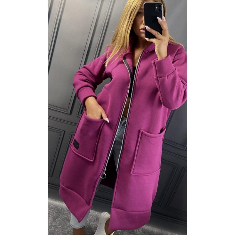 

DAFIFY Женская мода Повседневные однотонные с принтом Осенне-зимние куртки и пальто с длинным рукавом и капюшоном XXXXXL фиолетовый