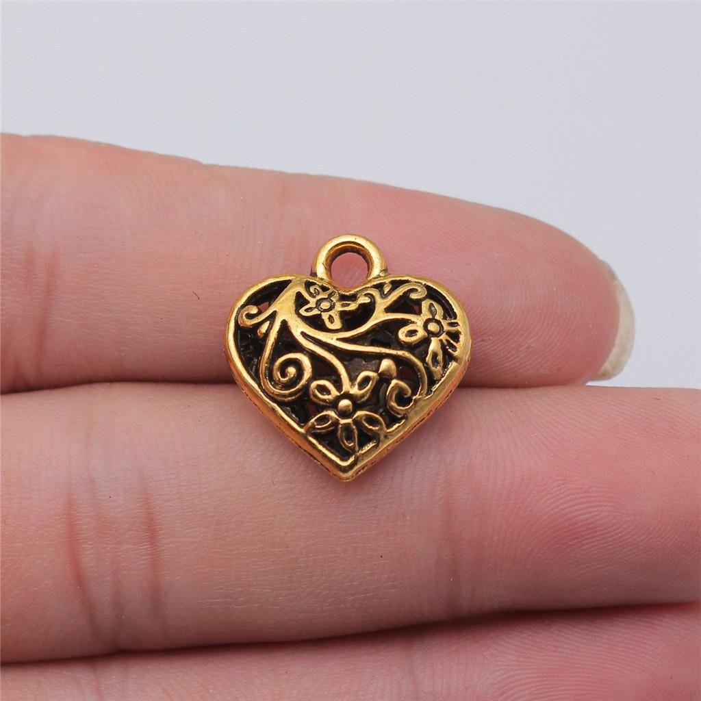 Charms Peach Heart-shaped Love Pendants Vintage Jewelry Supplies ZC094