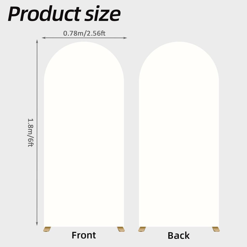 7.2FT 6FT Ivory Arch Backdrop Cover Set of 2, Double-Layer Wedding Arch Stand Cover Party Backdrop Curtains for Party Decoration