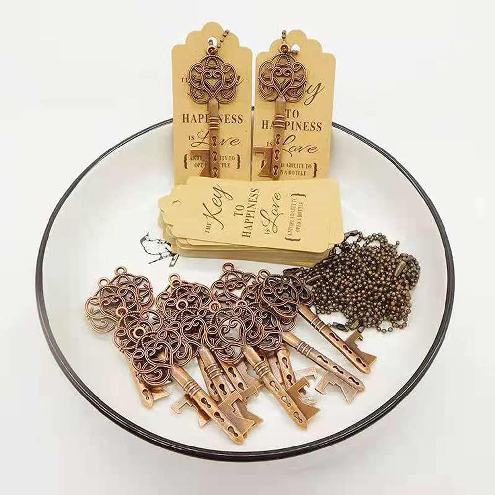 Vintage Key Style Bottle Opener, 50-Pack for Weddings & Parties