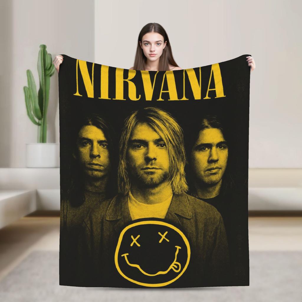 Nirvana Čelenka na obličej  Deka Kvalitní Měkká Teplá Hodit deku Jaro Cestování letadlem Domácí dekorace Vzor Přehoz na postel