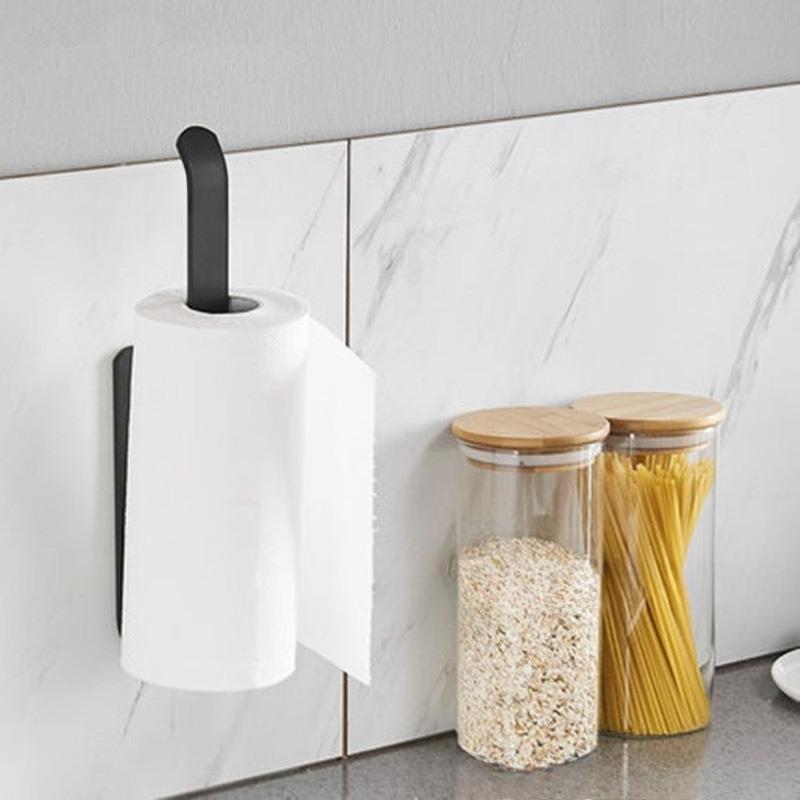 Kitchen Paper Towel Holder Adhesive Tissue Hanger Toilet Roll Paper Dispenser Cabinet Storage Napkin Rack Bathroom Accessories