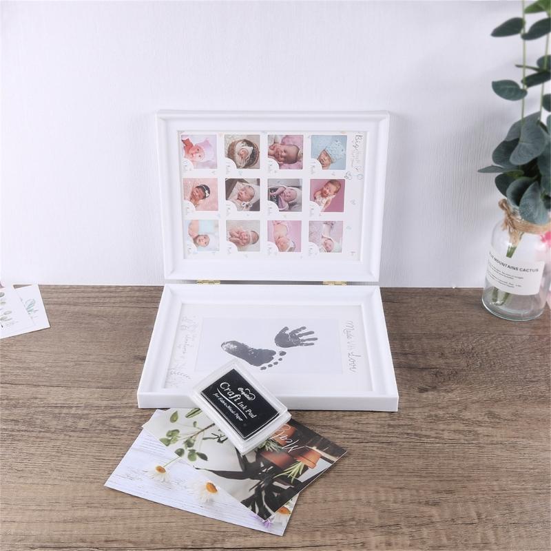 Foldable Picture Frame for Newborn Photo Frame Nursery Table Display Footprint Handprint Keepsake Frame House Decoration