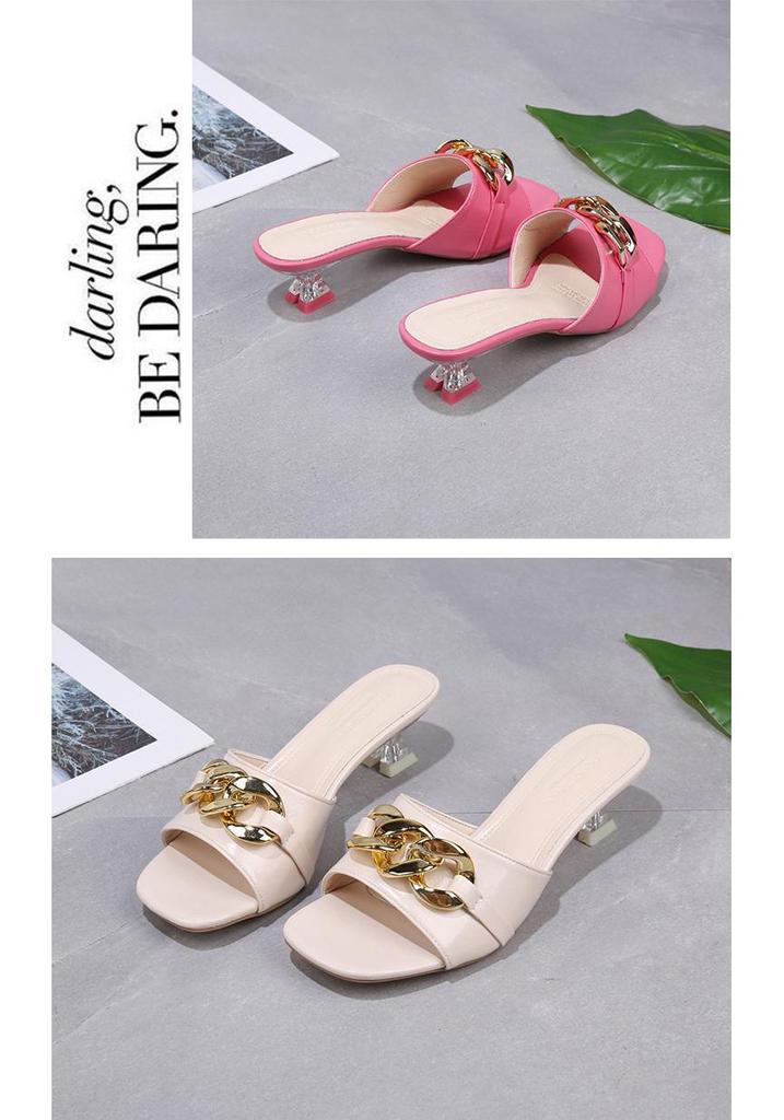 2025 Women's Fashion Fairy-Style Thin-Heeled Toe-Revealing Mid-Heel Sandals