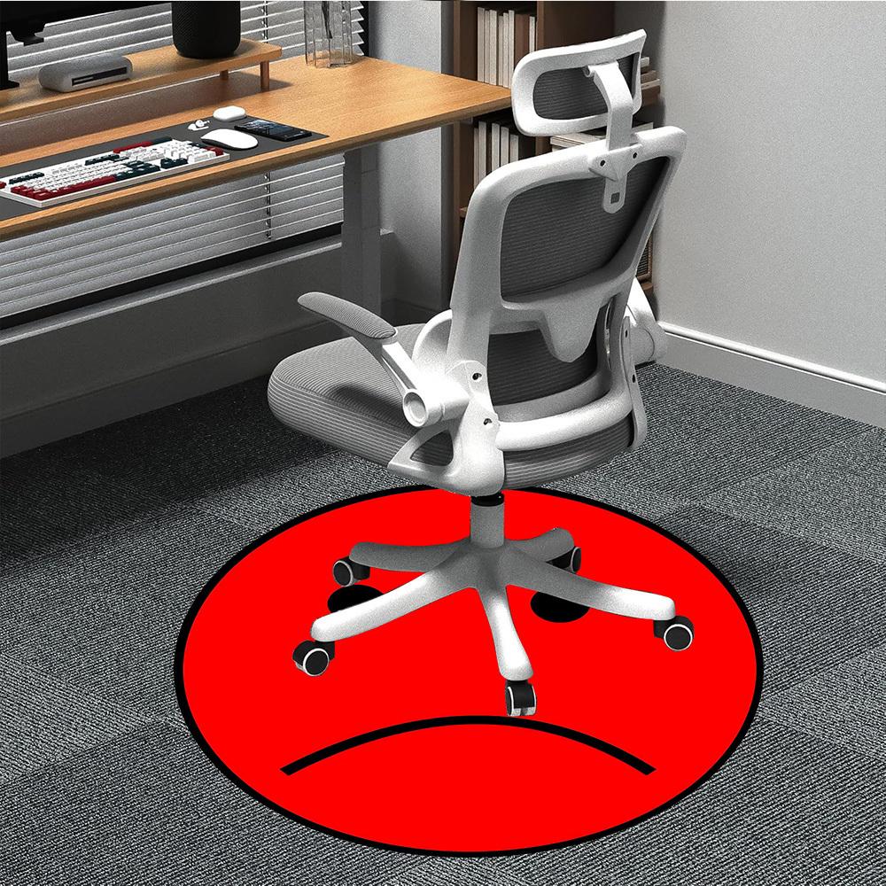 

1pc Sad Face Chair Carpet for Office, Soft Flannel Throw Mat, Perfect for Office,Holiday Party Decoration Choice yy251113056 80cm by 80cm