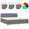 Maison Exclusive - Sommier à lattes de lit et matelas et LED Gris foncé 160x200 cm
