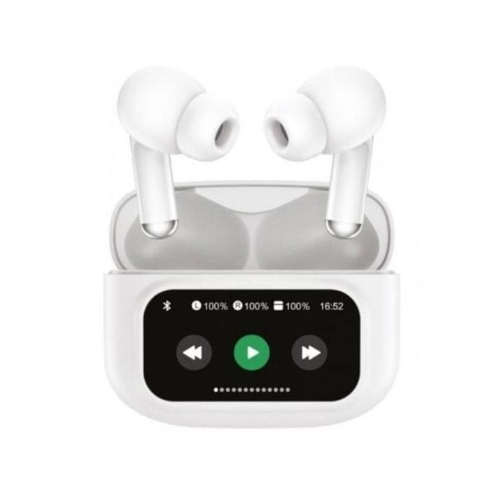

Muvit M2404 Wireless Bluetooth Headphones with ANC+ENC Noise Cancellation white case screen