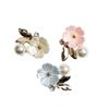 10 Pieces Flatback Pearl Embellishments Flower Shapes Wedding Embellishment for Scrapbooking Craft Cardmaking Bouquet Handcraft