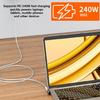 Rechtwinkliger USB-C-Adapter, 100W USB-C-Buchse auf USB-C-Stecker Verlängerungsadapter Typ-C-Strommessgerät Tester für Laptop USB-C
