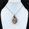 Morganite Gemstone Handmade Pure Copper Wire Wrapped Pendant Jewelry For Thanksgiving