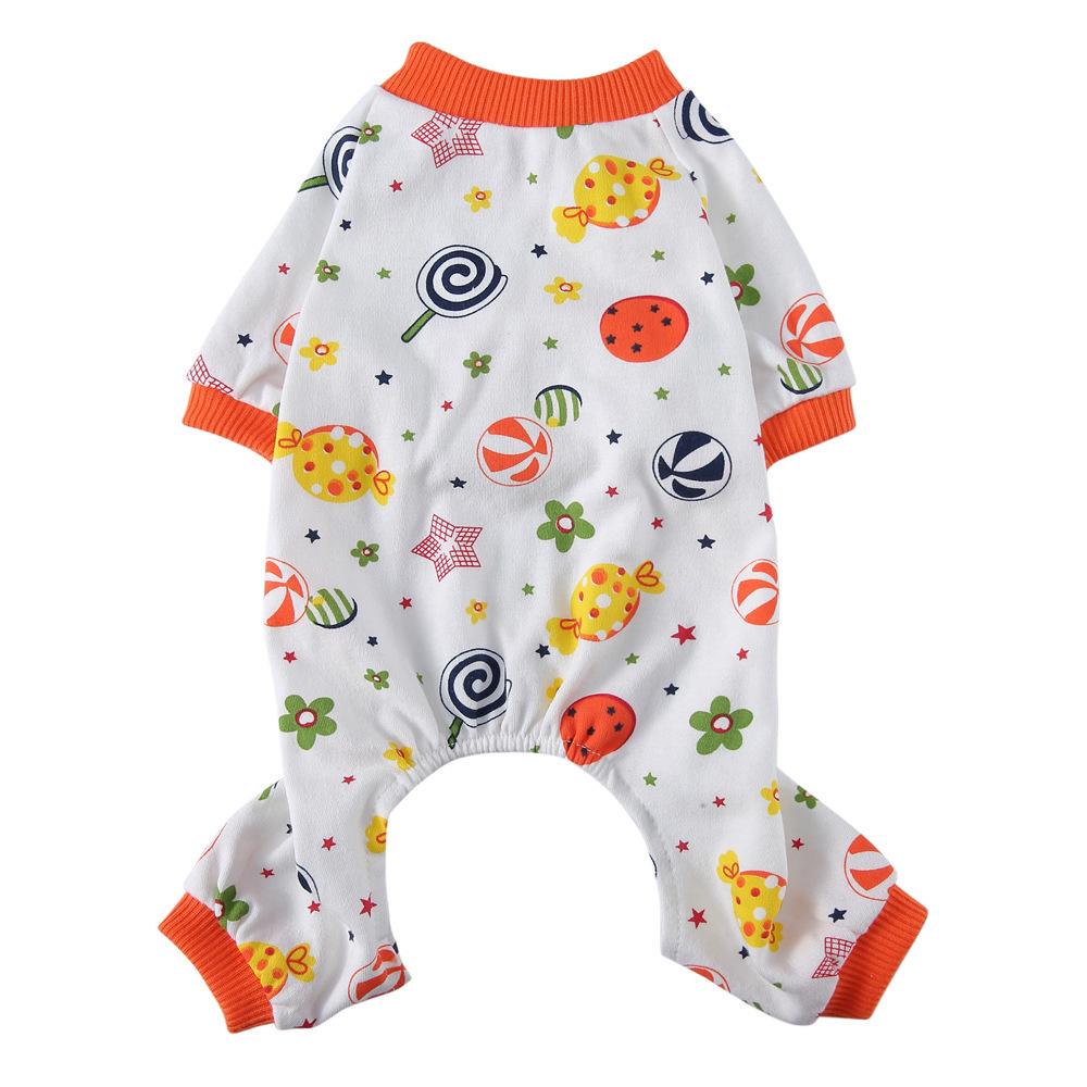 Pet clothes pajamas with elastic washable wear-resistant cotton pajamas dog clothing puppy home