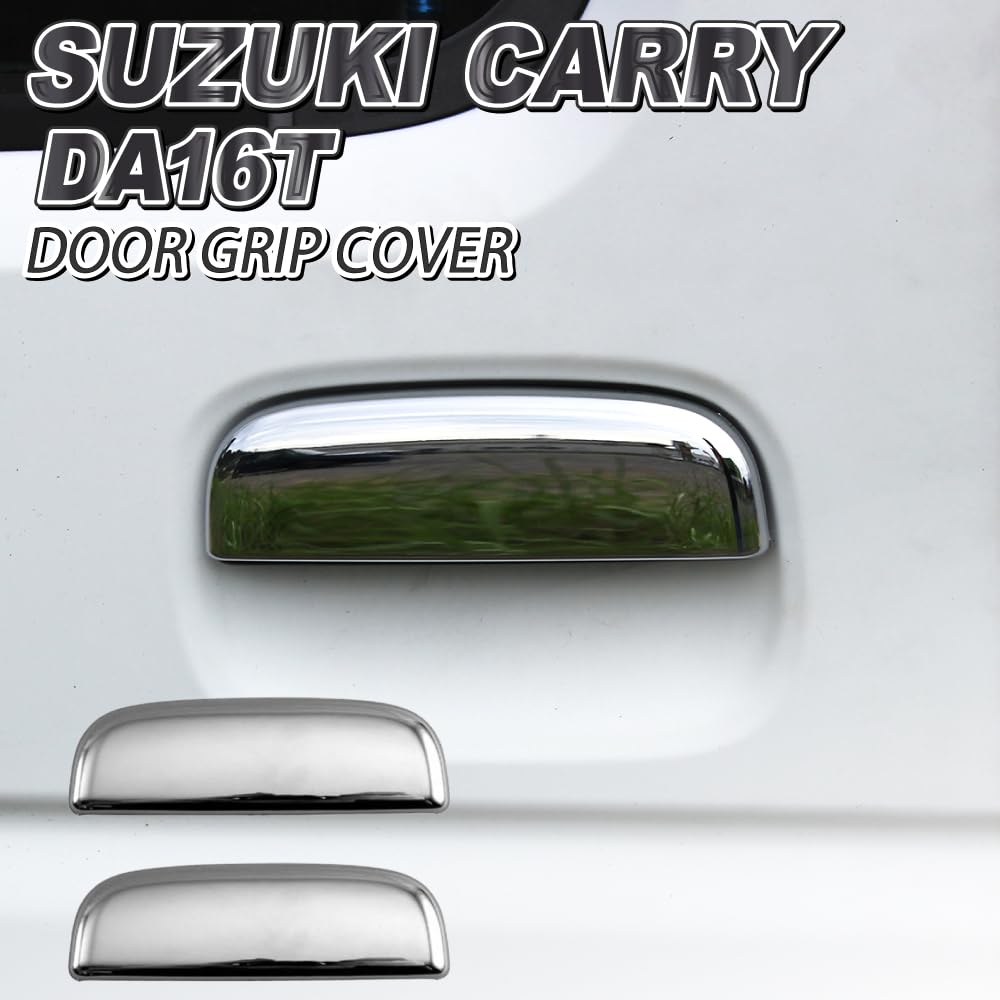 MADMAX Chrome Door Grip Covers (for Suzuki Carry/Super Carry & Compatible Trucks, 2-Piece Set)