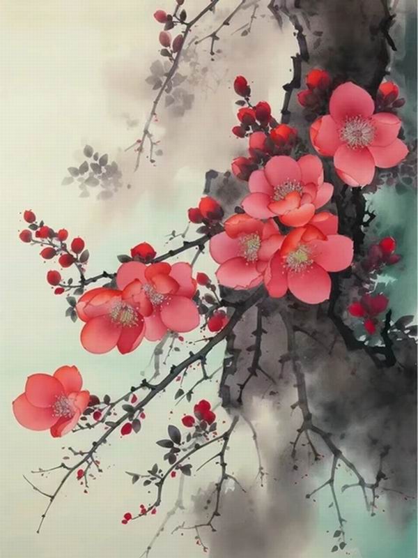 Diamond Painting New Collection 2024 Abstract Red Flower Diy Full Square Round Drill Rhinestone Embroidery Floral Mosaic Cross Stitch Kits